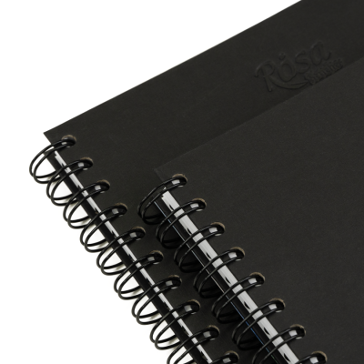 Блокнот на спирали A5 (14,8х21 см), 100 г/м2, 80л, черный, ROSA Studio