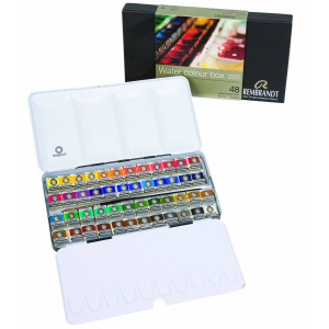 Набір акварельних фарб Rembrandt De Luxe, 48 фарб у кюветах, Royal Talens