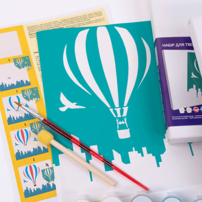 Набор для рисования картины с трафаретом Полет над городом, 20х20см, ROSA START