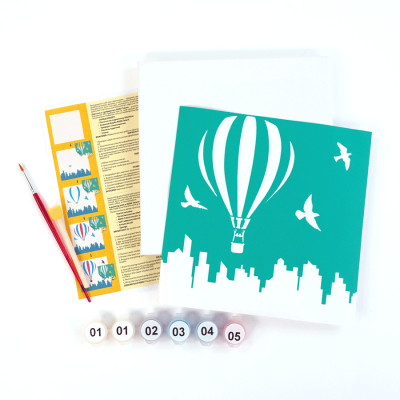 Набор для рисования картины с трафаретом Полет над городом, 20х20см, ROSA START