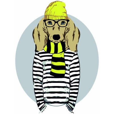 Набір-стандарт, картина за номерами, „Stylish Dog“, 35х45см, ROSA START