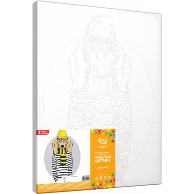 Набір-стандарт, картина за номерами, „Stylish Dog“, 35х45см, ROSA START