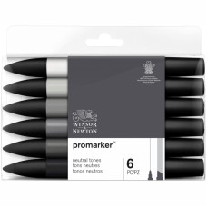 Набор двухсторонних маркеров Promarker Нейтральные тона 6 шт Winsor Newton