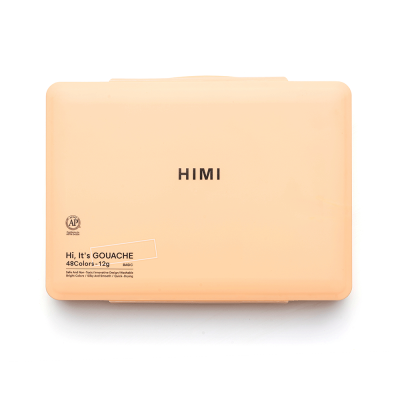 Набор гуашевых красок HIMI Twin Cup 48x12 мл, 3 кисти, персиковый пластиковый пенал Набор гуашевых красок HIMI Twin Cup 48x12 мл, 3 кисти, персиковый пластиковый пенал