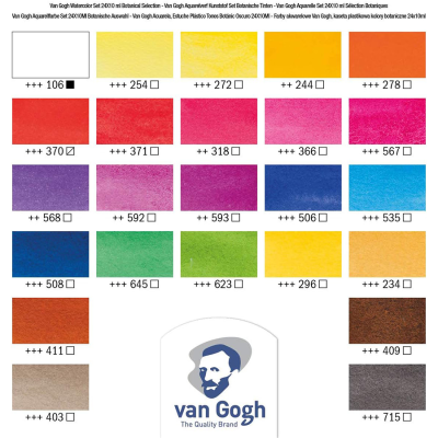 Набір акварельних фарб, VAN GOGH Botanical Colours, 24 кювети, пластик, Royal Talens