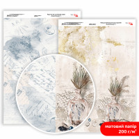 Бумага двусторонняя матовая, дизайнерская „Ocean Dreams“ 1, 21х29,7 см, 200 г/м2, ROSA TALENT (5311156)