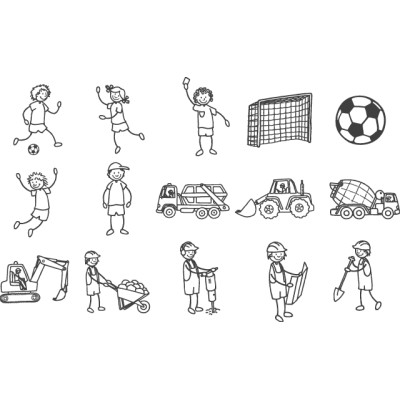 Набір штампів резинових "Футбол та професії", 15шт, Heyda