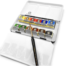 Набор акварельных красок Rembrandt 12цв в кюветах + кисточка, Royal Talens