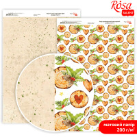 Папір дизайнерський двосторонній матовий „Holiday Time“ 6, 21х29,7 см, 200 г/м2, ROSA TALENT