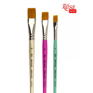 Кисть Синтетика плоская ДЛЯ ДЕКОРА, HOBBY CRAFT, 6, короткая ручка ROSA TALENT
