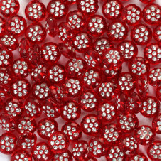 Намистини пластикові напівпрозорі Круглі червоні 50 шт