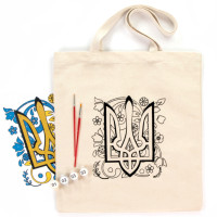 Екосумка 38х42 см, набір розмальовка „Тризуб“, бавовна 220 г ROSA Talent