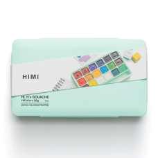 Набор гуашевых красок Jelly Cup 18x30 мл зеленый пластиковый пенал HIMI