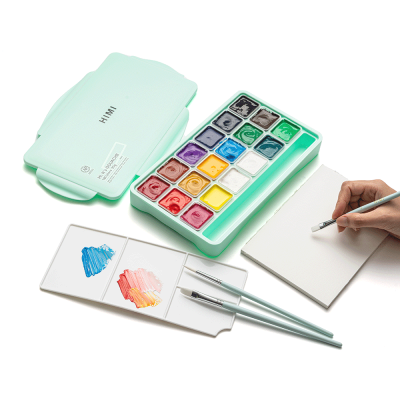 Набор гуашевых красок Jelly Cup 18x30 мл зеленый пластиковый пенал HIMI Набор гуашевых красок Jelly Cup 18x30 мл зеленый пластиковый пенал HIMI