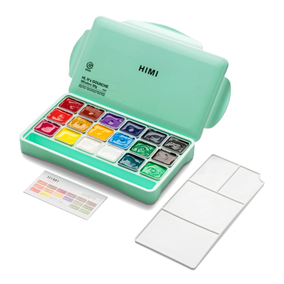 Набор гуашевых красок Jelly Cup 18x30 мл зеленый пластиковый пенал HIMI Набор гуашевых красок Jelly Cup 18x30 мл зеленый пластиковый пенал HIMI