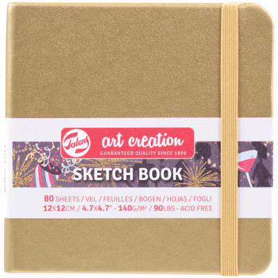 Скетчбук для графики Art Creation 140 г/м2, 12х12 см, 80 л White Gold