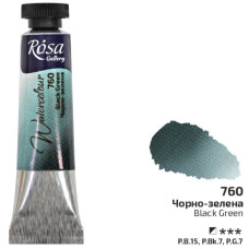 Краска акварельная, Черно-зеленая, туба, 10 мл, ROSA Gallery (3211760)