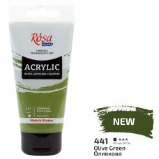 Фарба акрилова, Оливкова, 75 мл, ROSA Studio
