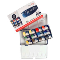 Набір акварельних фарб Класика в металевому пеналі, Індіго, 12 кольорів кювета, ROSA Gallery