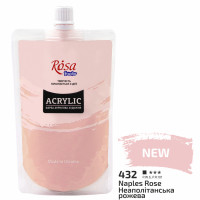 Краска акриловая Неаполитанская розовая 200 мл ROSA Studio