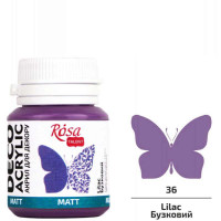 Акрил для декору, Бузковий, матовий, 20 мл, ROSA TALENT