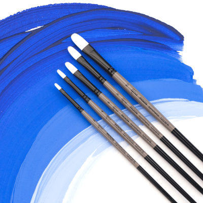 Кисть синтетика овальная MOON 1203FR №14 короткая ручка ROSA