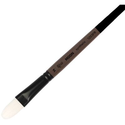 Кисть синтетика овальная MOON 1203FR №14 короткая ручка ROSA