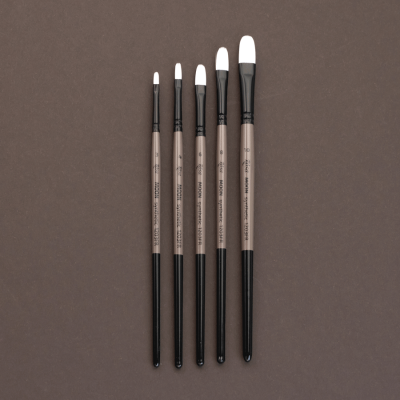 Кисть синтетика овальная MOON 1203FR №14 короткая ручка ROSA