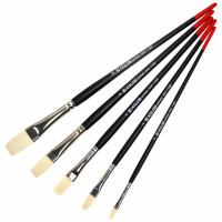 Пензель Синтетика плоска подовжена, Milk 1108F, № 4, коротка ручка KOLOS