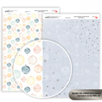 Папір двосторонній дизайнерський матовий „Silver Drops 1, з тисненням, 21х29,7 см, 200 гм2, ROSA TALENT (5311187)