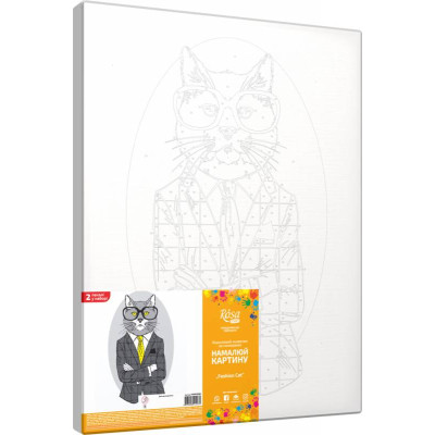 Набір-стандарт, картина за номерами, „Fashion Cat“, 35х45см, ROSA START