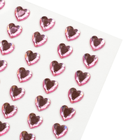 Стрази самоклеючі, Серця, Світло рожеві, 8 мм, 60 шт, ROSA Talent