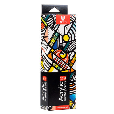 Набор акриловых красок Geometric матовый 12x10мл Arteo Набор акриловых красок Geometric матовый 12x10мл Arteo