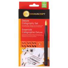 Набор для каллиграфии, Deluxe Calligraphy (ручка, 6 пер, 4 картириджа, конвертер, пенал), Manuscript