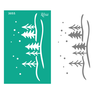 Трафарет многоразовый, №3055, Элементы и надписи 13х20см, серия Новый год, ROSA Talent
