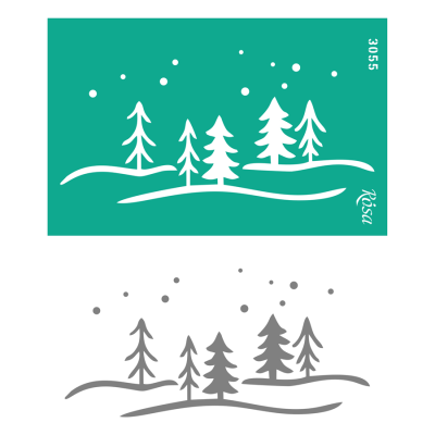 Трафарет многоразовый, №3055, Элементы и надписи 13х20см, серия Новый год, ROSA Talent