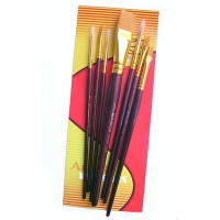 Набір пензлів 7073, синтетика круг/плос/кут, 3/3/1 шт, KOLOS