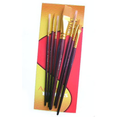 Набір пензлів 7073, синтетика круг/плос/кут, 3/3/1 шт, KOLOS