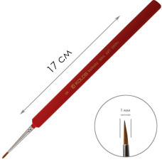 Пензель Колонок круглий, Nail art 3009L, №0, коротка ручка KOLOS