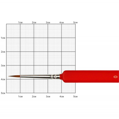 Пензель Колонок круглий, Nail art 3009L, №0, коротка ручка KOLOS
