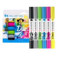 Набір акварельних маркерів ECOLINE DUO TIP BASIC, 6 шт, Royal Talens 11609910 