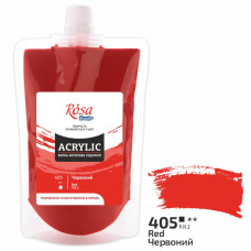 Краска акриловая Красная 200 мл ROSA Studio