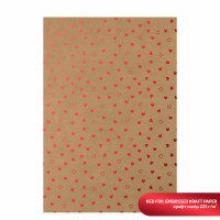 Крафт папір з тисненням „Red Hearts“, 21х29,7 см, 225 г/м2, ROSA TALENT (5321009)