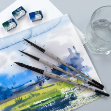Кисть Микс белка круглая, FLOW 138, №0, к.р. ROSA