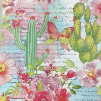Декупажные салфетки Розы и кактусы , 33х33 см, 18,5 г м2, 20 шт, Ambiente