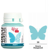 Акрил для декора, Лазурный, матовый, 20 мл, ROSA TALENT