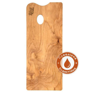 Палітра дерев'яна, під етюдники французького типу, прямокутна, промаслена, 45,0х18,5 см, ROSA Gallery