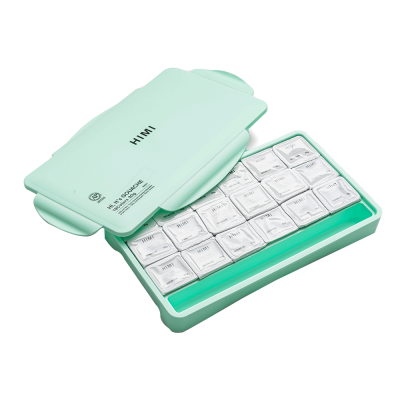 Набір гуашевих фарб Jelly Cup 18x30 мл, зелений пластиковий пенал, HIMI