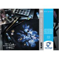 Набір паперу для листівок Van Gogh, 10,5*15 см, 360г/м2, 25л чорний папір, Royal Talens