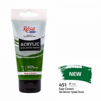 Краска акриловая, Зеленая травяная (451), 75 мл, ROSA Studio
